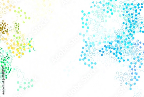 Light Blue, Yellow vector background with forms of artificial intelligence.