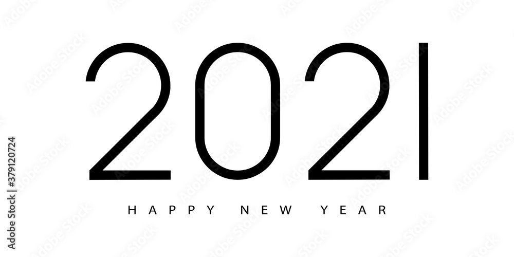 2021 Happy New Year. 2021 modern text vector luxury design black and white. 2021 Happy New Year. 2021 modern text vector luxury design black and white.