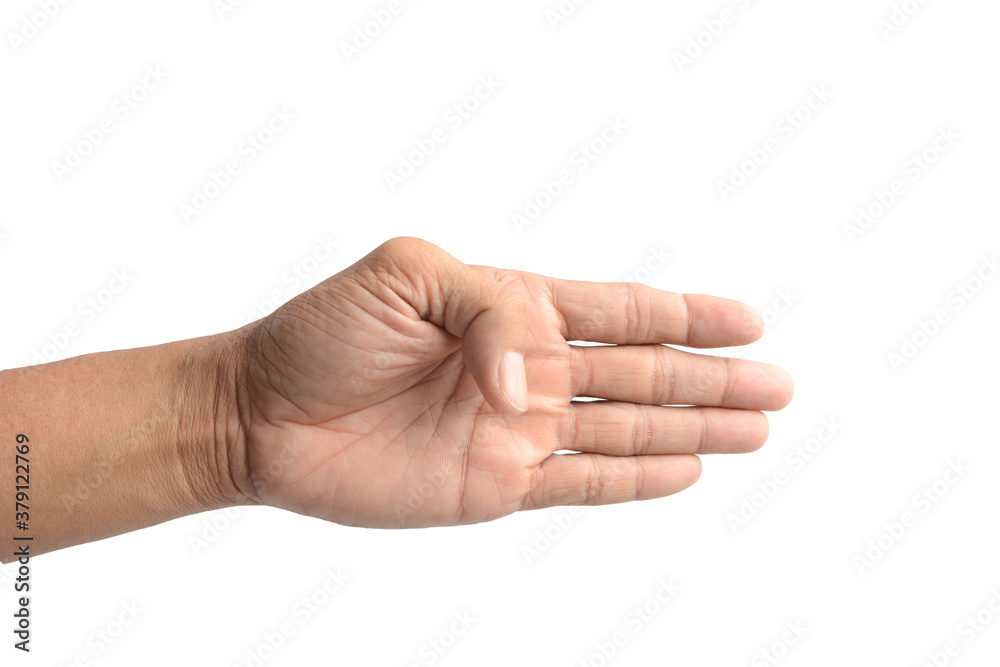 Empty hand holding isolated on the white background. Empty hand holding isolated on the white background.