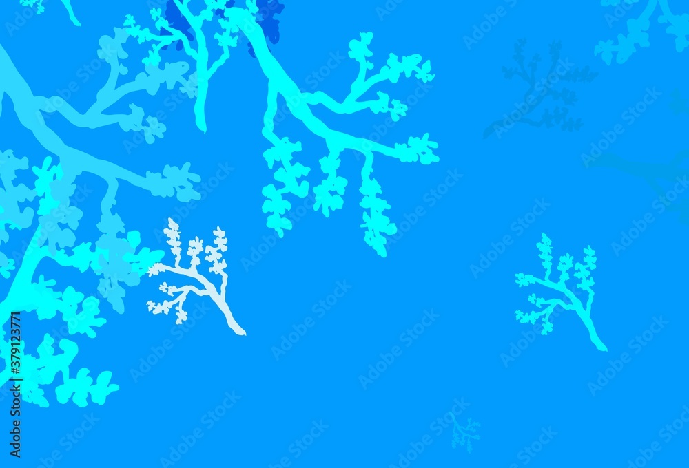 Fototapeta premium Light BLUE vector elegant background with sakura.