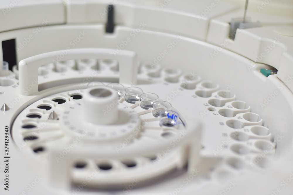 Close-up of Biochemical automatic analyzer. Close-up of Biochemical automatic analyzer.