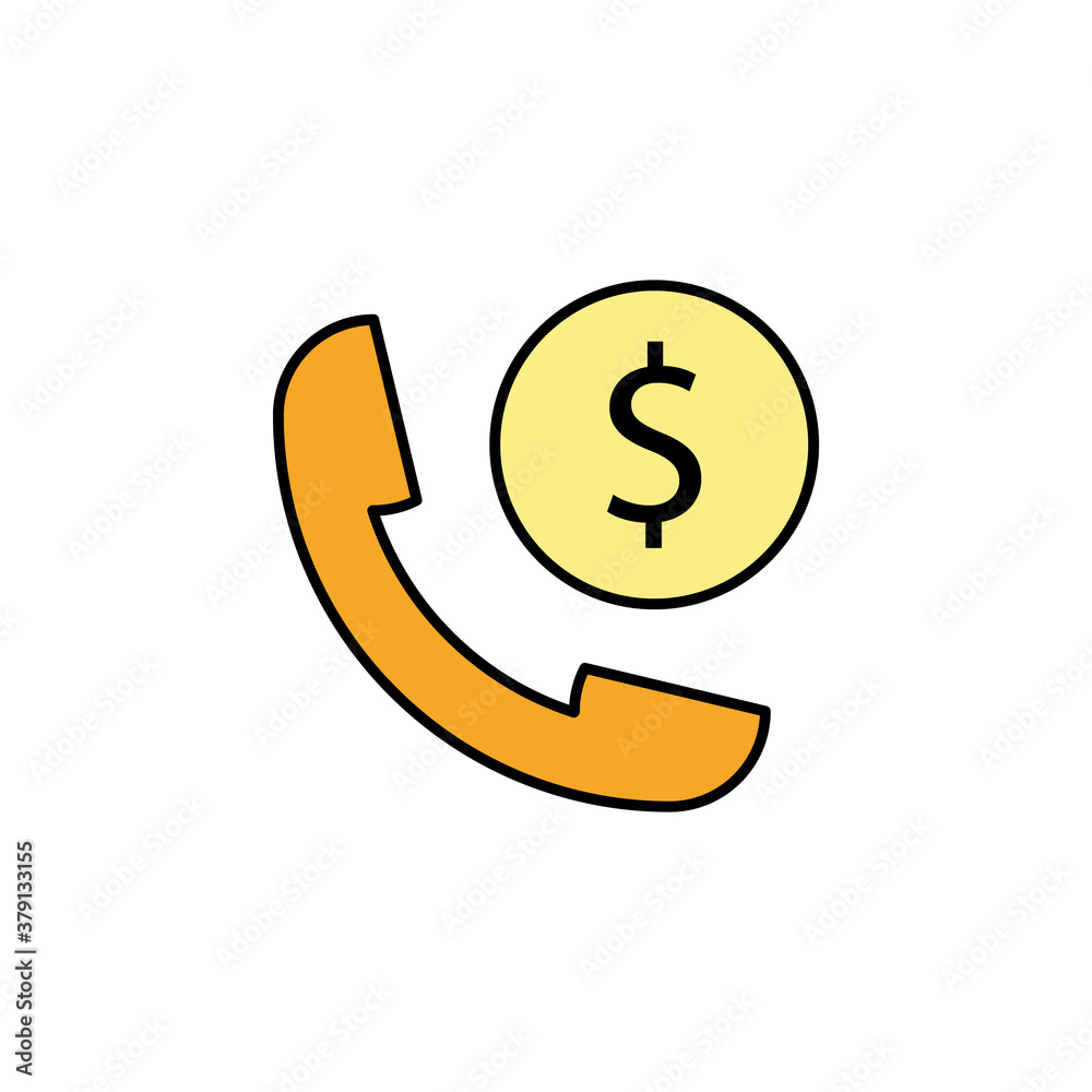 handset, dollar icon. Element of finance illustration. Signs and symbols icon can be used for web, logo, mobile app, UI, UX handset, dollar icon. Element of finance illustration. Signs and symbols icon can be used for web, logo, mobile app, UI, UX