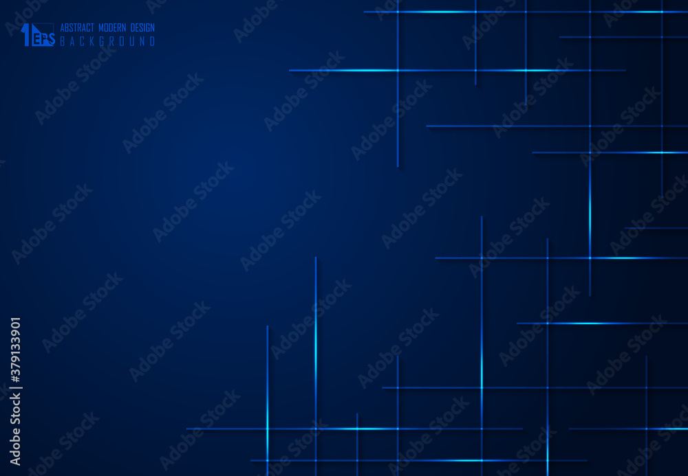 Abstract gradient blue tech design of line pattern electronic artwork background. illustration vector eps10
