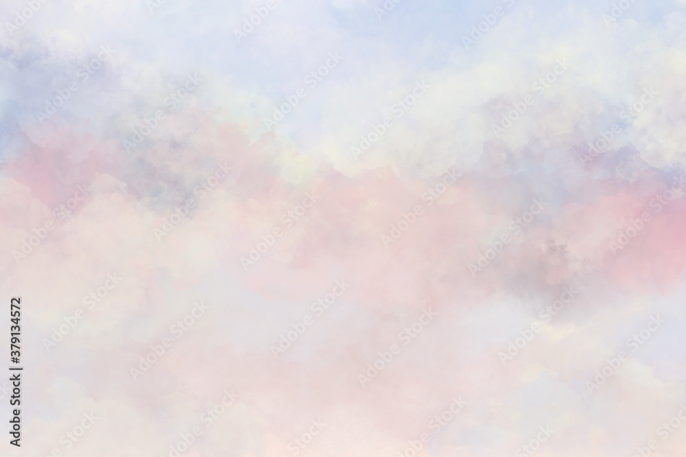 Fototapeta Beautiful abstract pastel rose violet white sky design, elegant soft cloudy summer or spring background	