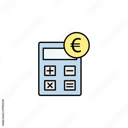 calculator, euro icon. Element of finance illustration. Signs and symbols icon can be used for web, logo, mobile app, UI, UX