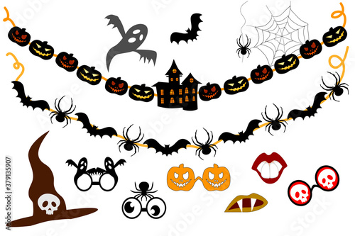 Halloween Garlands and elements for party props. Photo booth.