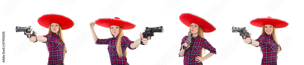 Funny mexican with sombrero in concept Funny mexican with sombrero in concept