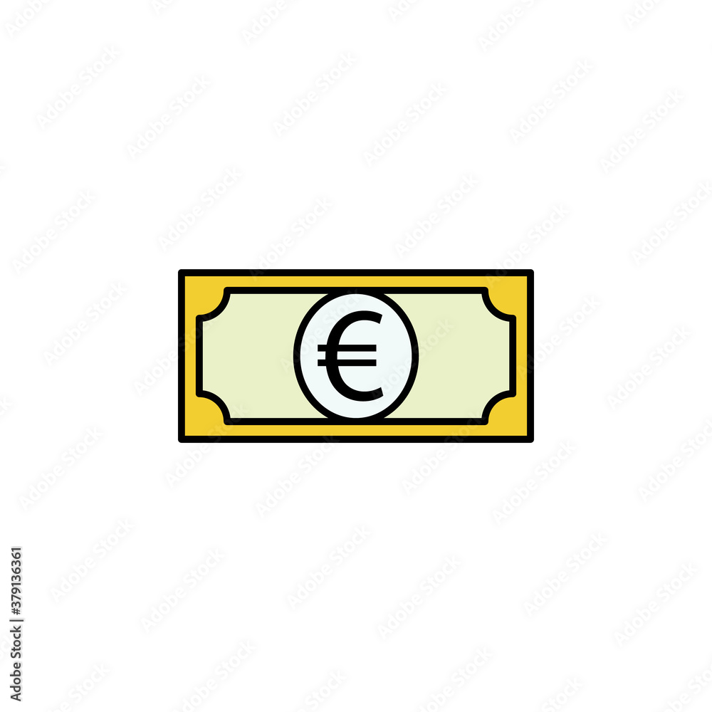 money, bill, euro icon. Element of finance illustration. Signs and symbols icon can be used for web, logo, mobile app, UI, UX money, bill, euro icon. Element of finance illustration. Signs and symbols icon can be used for web, logo, mobile app, UI, UX