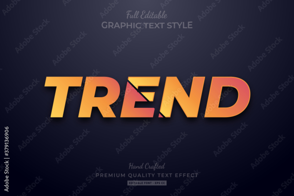 Orange Trend Editable Text Style Effect Premium Stock Vector | Adobe Stock
