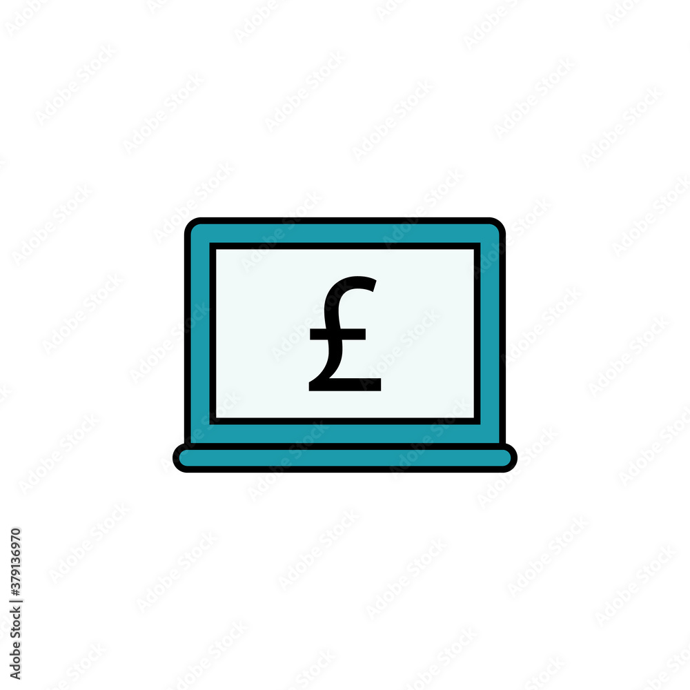 laptop, pound icon. Element of finance illustration. Signs and symbols icon can be used for web, logo, mobile app, UI, UX laptop, pound icon. Element of finance illustration. Signs and symbols icon can be used for web, logo, mobile app, UI, UX