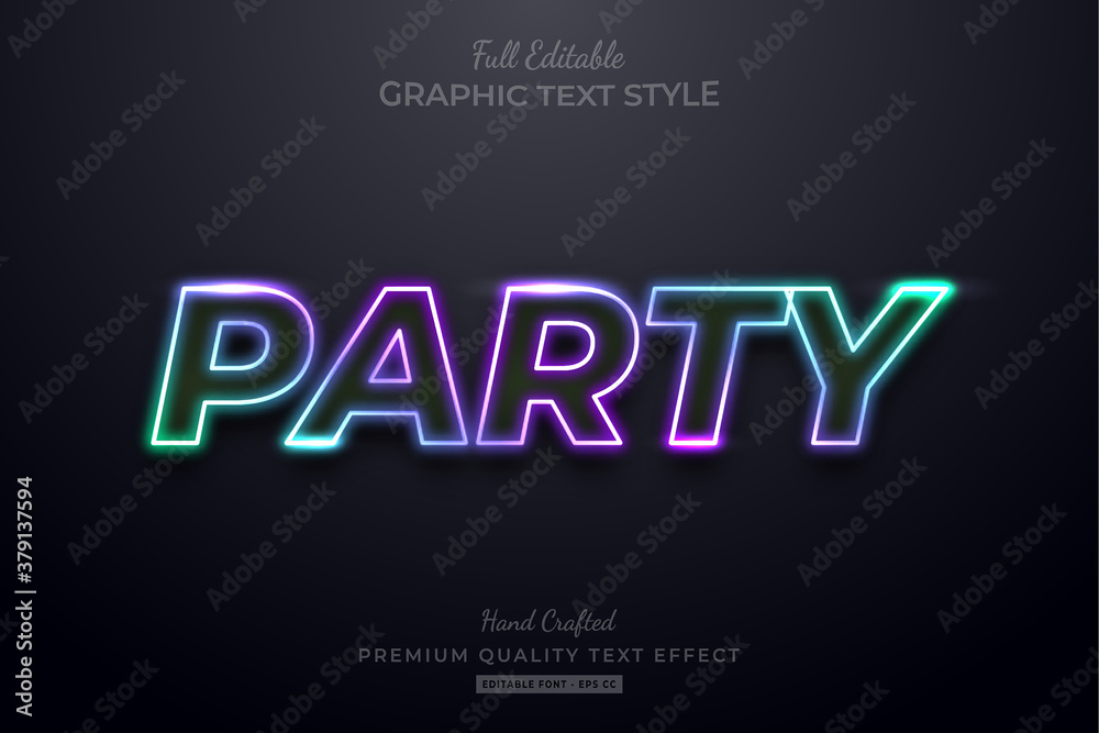 Gradient Neon Party Editable Text Style Effect Premium