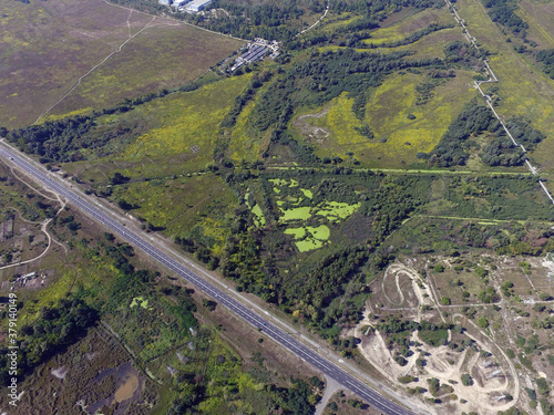 Aerial view of the saburb landscape (drone image). Near Kiev photo