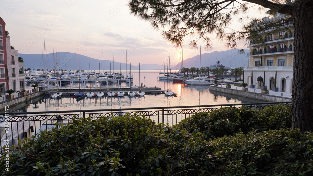 View to Porto Montenegro marina village View to Porto Montenegro marina village