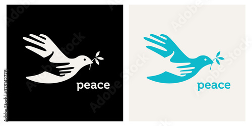 Dove peace pigeon bird abstract logo