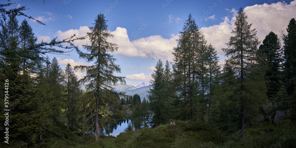 Col Bricon lakes in the dolomites