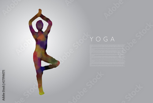 Yoga Colorful Fitness Concept. Vector illustration