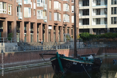 A boat in Dusseldorf, Germany.