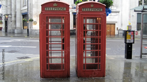 two telephone boxes K6 in London