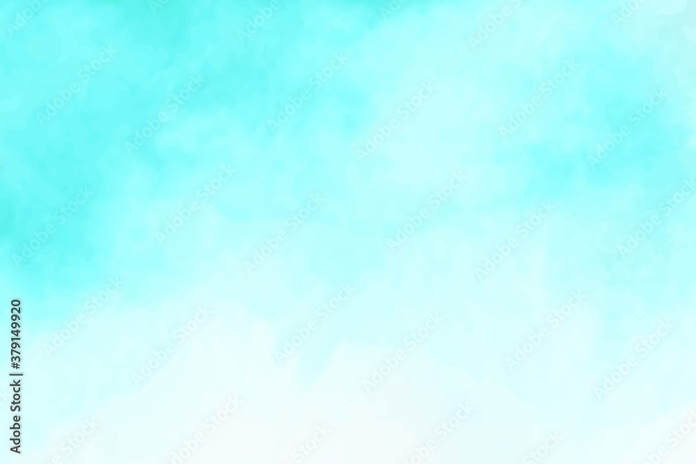 Blue sky and clouds, hand painted abstract watercolor background