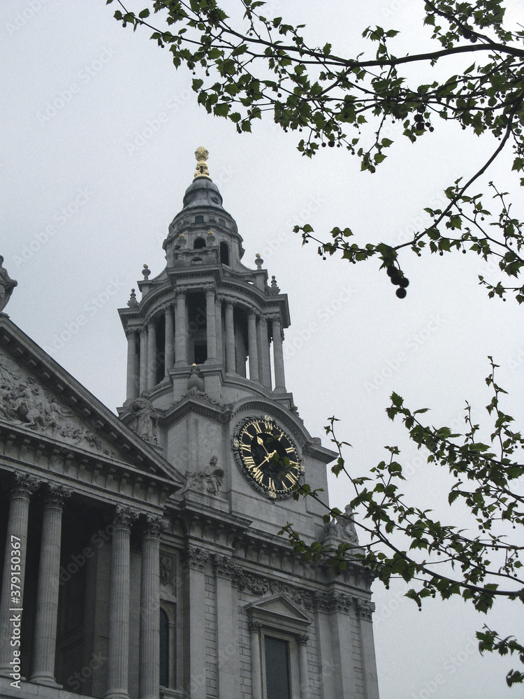 bell tower of St. Paul's Cathedral in dark mood