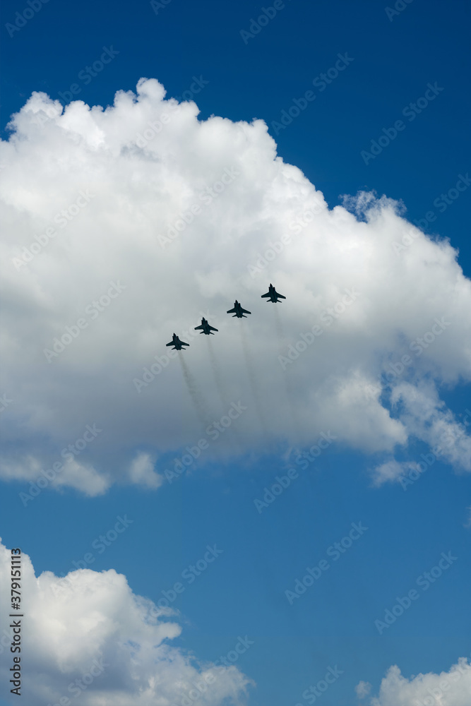 victory day parade in Moscow planes in the sky