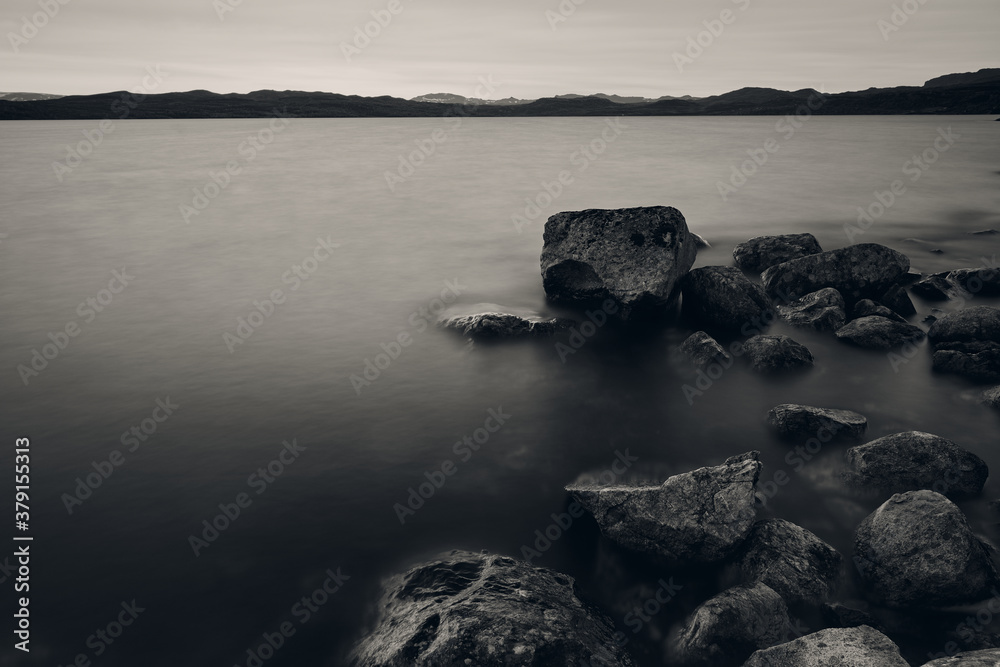 Mountain landscape from Vats, Hallingdal. Shot in the autumn at sunset.