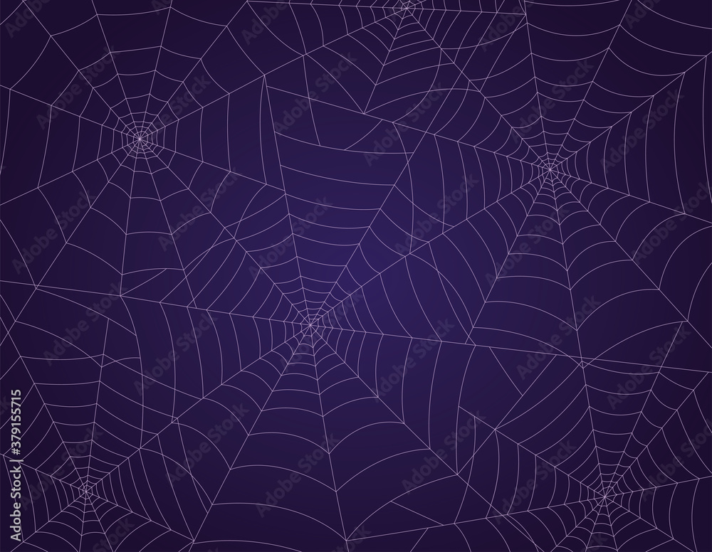 Spooky Spider Web Halloween Background Purple Vector CMYK Printer-Safe Colors