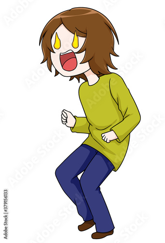 やる気で燃え上がる女性