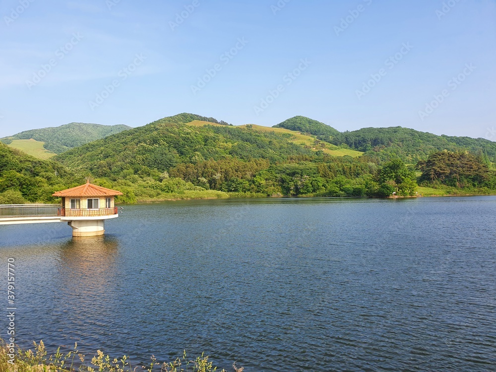 Naklejka premium 대한민국 충청남도 서산 용유지