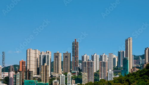 Hong Kong, November, 2019: Skyline of Hong Kong City © hanohiki