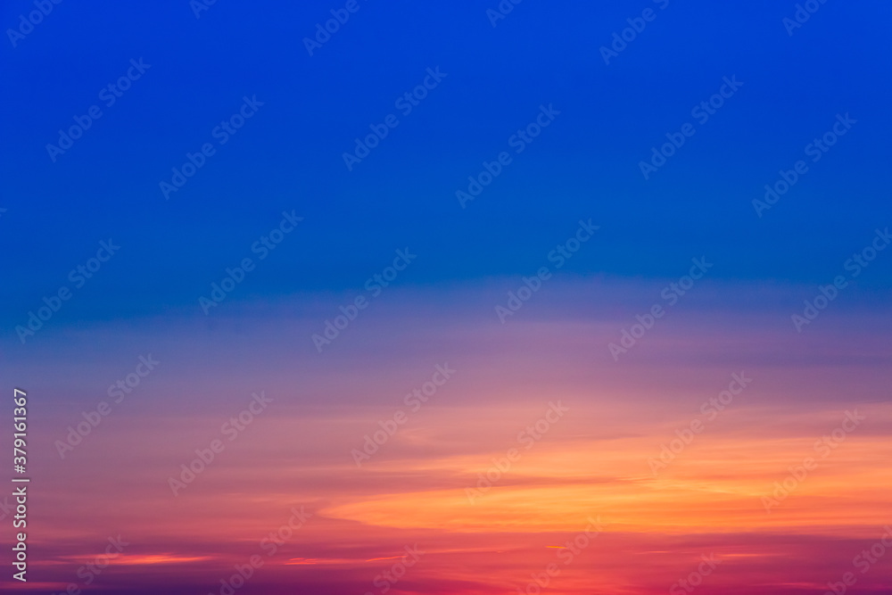 Colorful twilight sky after sunset in the sky