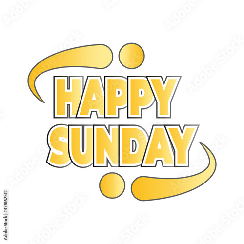 happy sunday greeting poster illustration