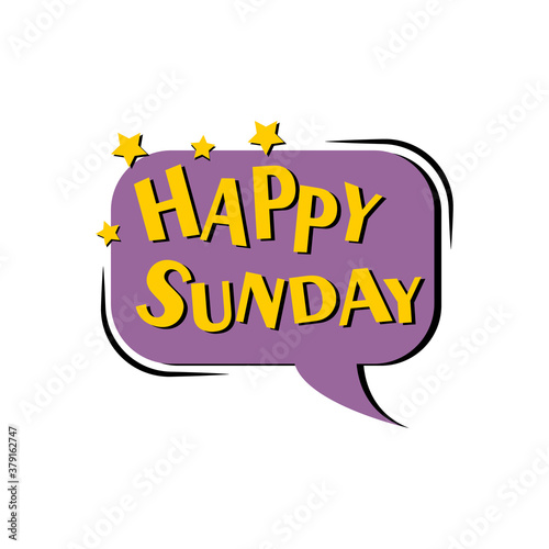 happy sunday greeting poster illustration