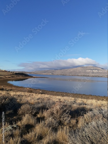 lake and mountains