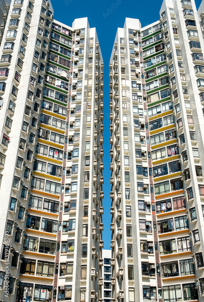 Naklejka premium residential apartment buidlings in Hong Kong