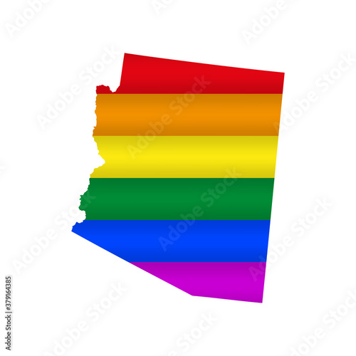 Arizona LGBT flag map. Vector illustration