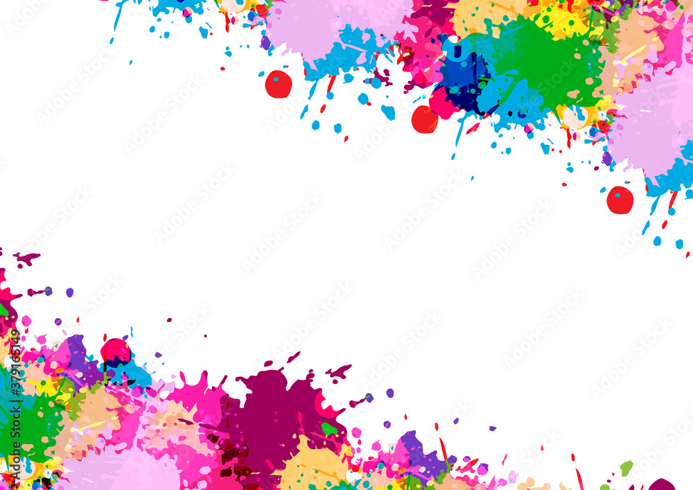 abstract vector splatter multi color design isolated background. illustration vector design