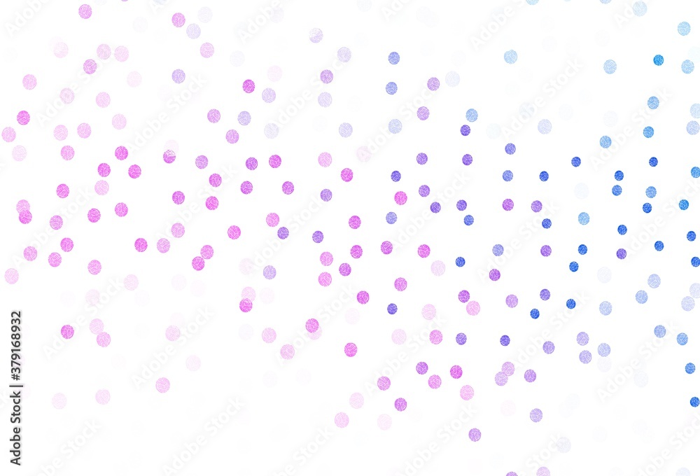 Light Pink, Blue vector texture with disks. Light Pink, Blue vector texture with disks.