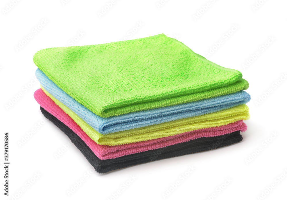 Stack of colorful microfiber cloths Stack of colorful microfiber cloths
