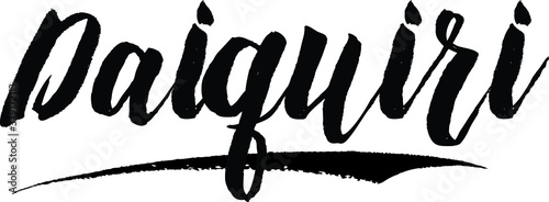 Daiquiri Handwritten Font Calligraphy Black Color Text 
on White Background