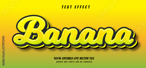 banana text effect editable vector file text design vector