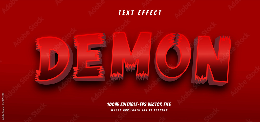 demon text effect editable vector file text design vector