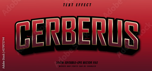 Fotografie cerberus text effect editable vector file text design vector