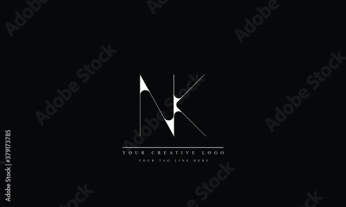 NK, KN, N, K Letter Logo Design with Creative Modern Trendy Typography