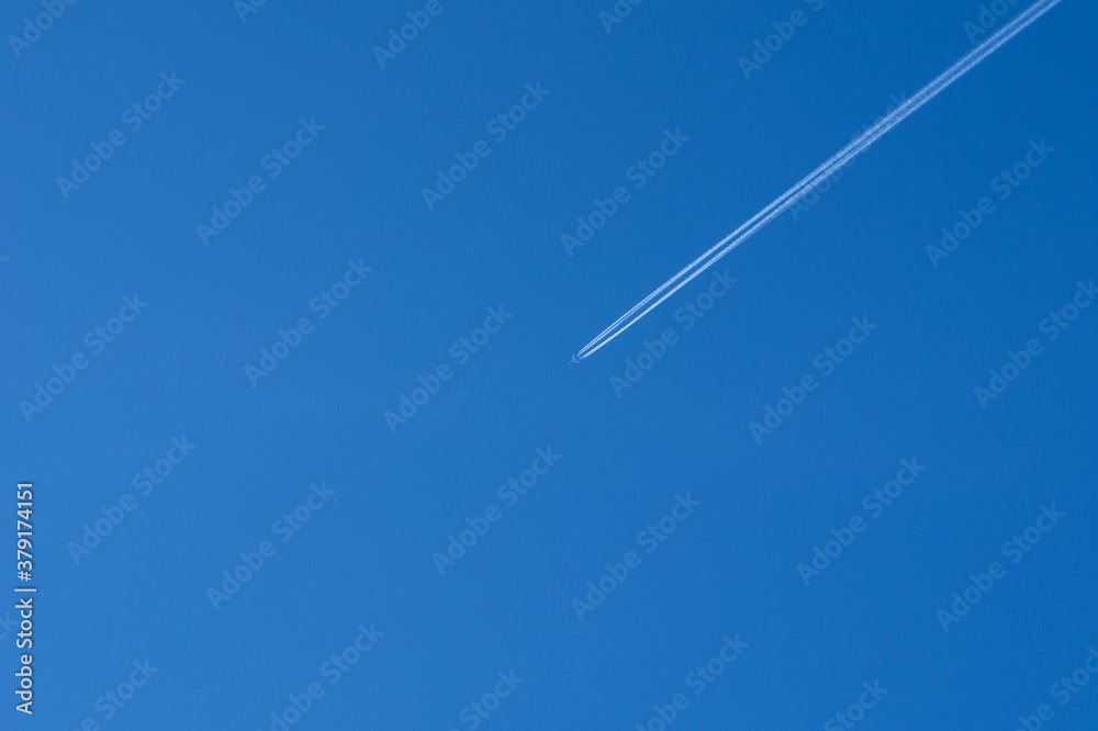 View to the plane and blue sky View to the plane and blue sky