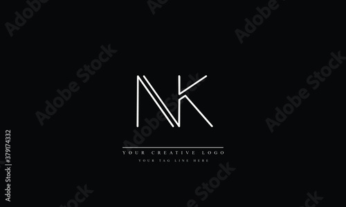 NK, KN, N, K Letter Logo Design with Creative Modern Trendy Typography