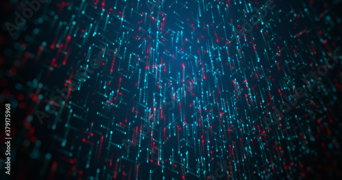 The Dangers of Hacking and What a Hacker Can Do to Your Data. Abstract code injected in data stream. Hacking scripts that find and exploit weaknesses in computer, 3D render