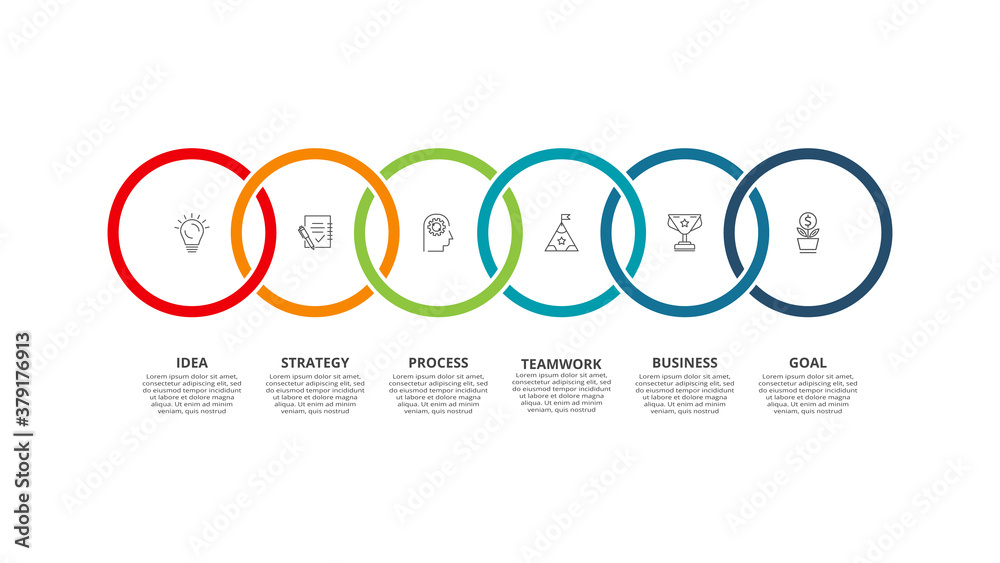 Circle elements of graph, diagram with 6 steps, options, parts or processes. Template for infographic, presentation. Circle elements of graph, diagram with 6 steps, options, parts or processes. Template for infographic, presentation.