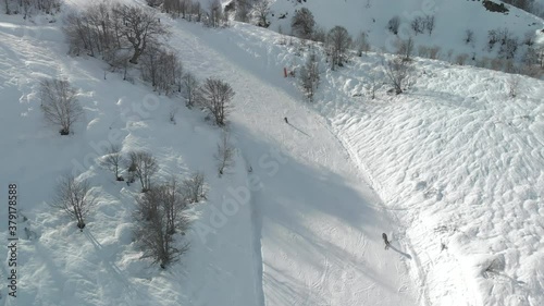 Wallpaper Mural Skiers and snowboarders enjoy a cold and sunny morning doing their favorite sport Torontodigital.ca