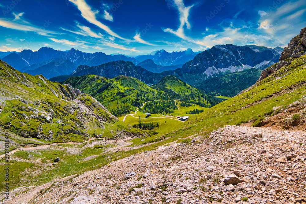 Austrian landscape with beautiful colors. Photo shot in 